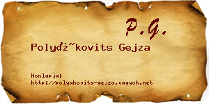 Polyákovits Gejza névjegykártya